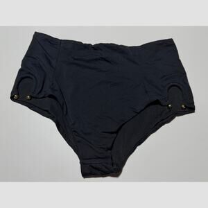 VS Bikini Bottoms High Waisted Sides Gold Metal Hook Bar Swimwear Womens Medium